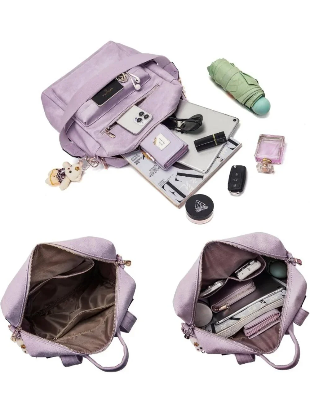 Stylish Women's Backpack Purse Set | Soft PU Leather, Large Capacity, Many